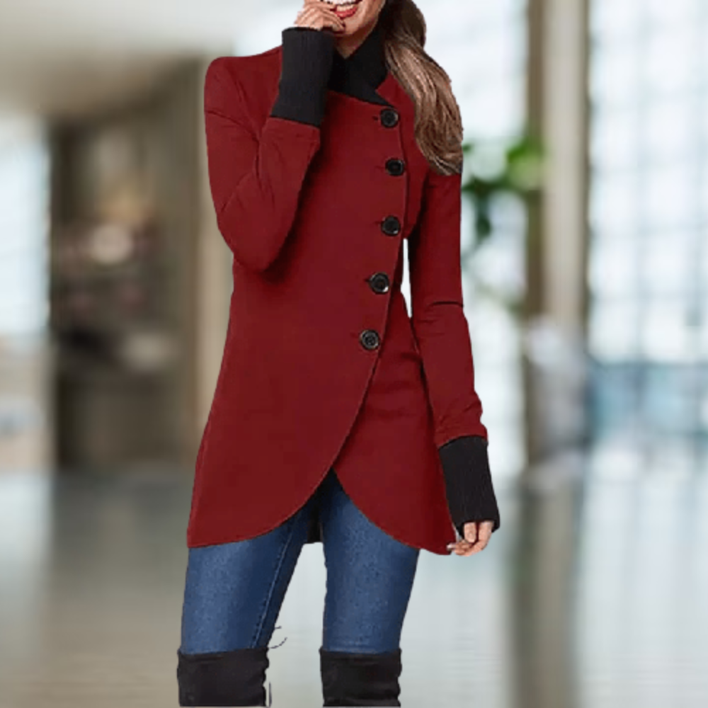 Cindi Manteau Femme – Manteau Asymétrique Hiver Chaud & Élégant pour Confort Quotidien