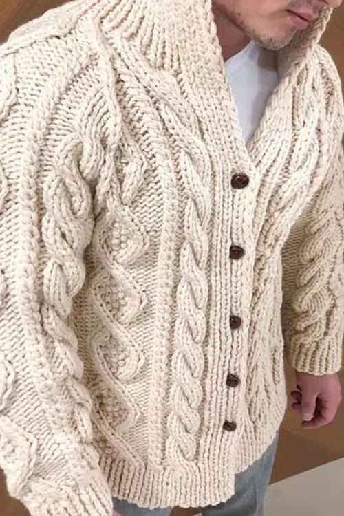 Carl Cardigan Homme – Gilet Blød & Varm i Premium Strik, Klassisk Efterår-Vinter Stil