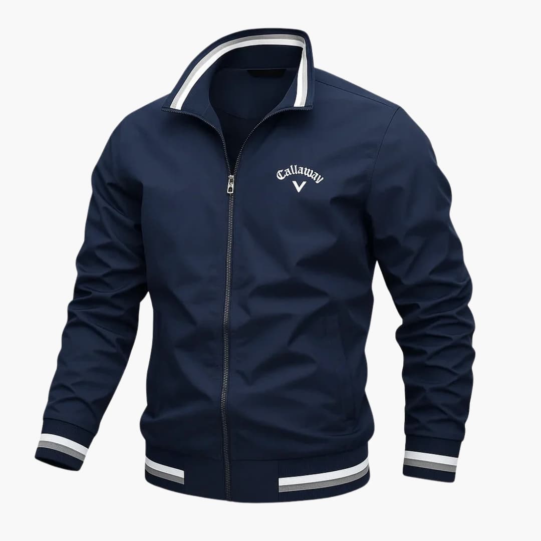 Everleigh férfi cipzáras dzseki – állónyak, normál szabás és elegáns szövött anyag