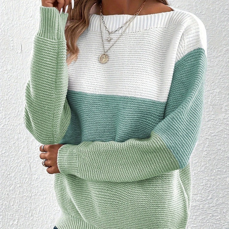 Sweter zimowy damski Kennedy Chunky Knit – ciepły sweter z długim rękawem i luźnym, prostym krojem