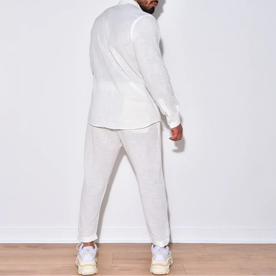 James nyári férfi szett – könnyű és légáteresztő szett hosszú ujjakkal és kényelmes szabással