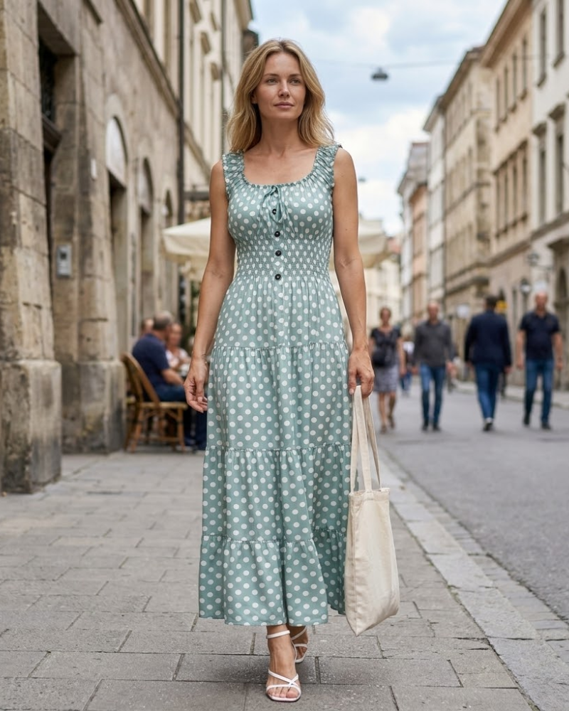 Sukienka Maxi Bohème Lina – Długa, Lekka Sukienka z Kwiatowym Wzorem na Lato, Elegancka