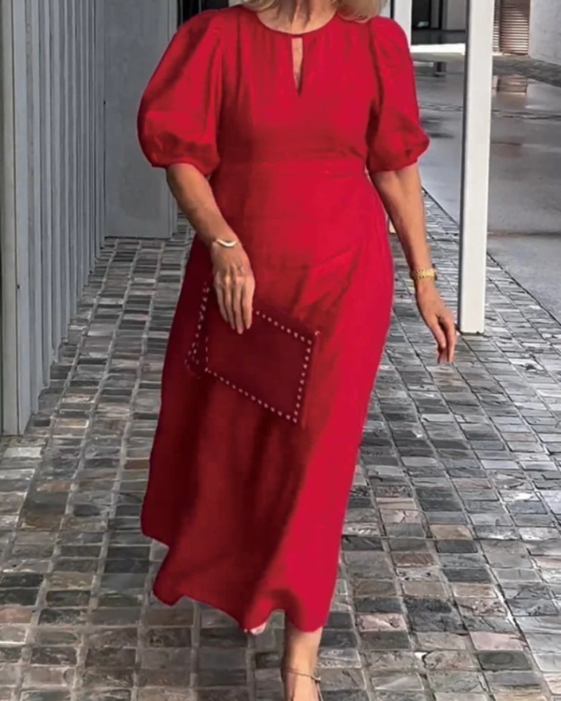 Rosenda Midi šaty pre ženy – elegantné ľahké šaty s polodlhými rukávmi a štýlom chic