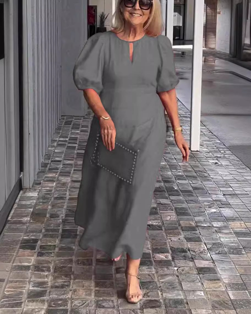Rosenda Midi šaty pre ženy – elegantné ľahké šaty s polodlhými rukávmi a štýlom chic