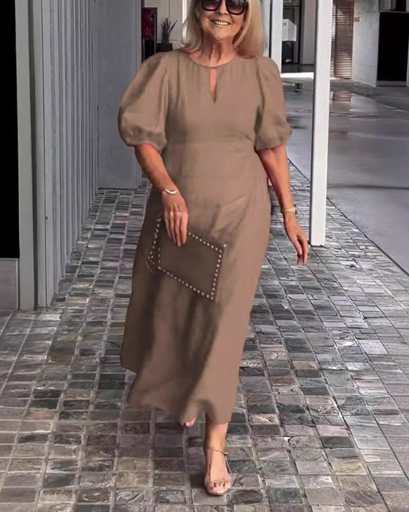 Rosenda Midi šaty pre ženy – elegantné ľahké šaty s polodlhými rukávmi a štýlom chic