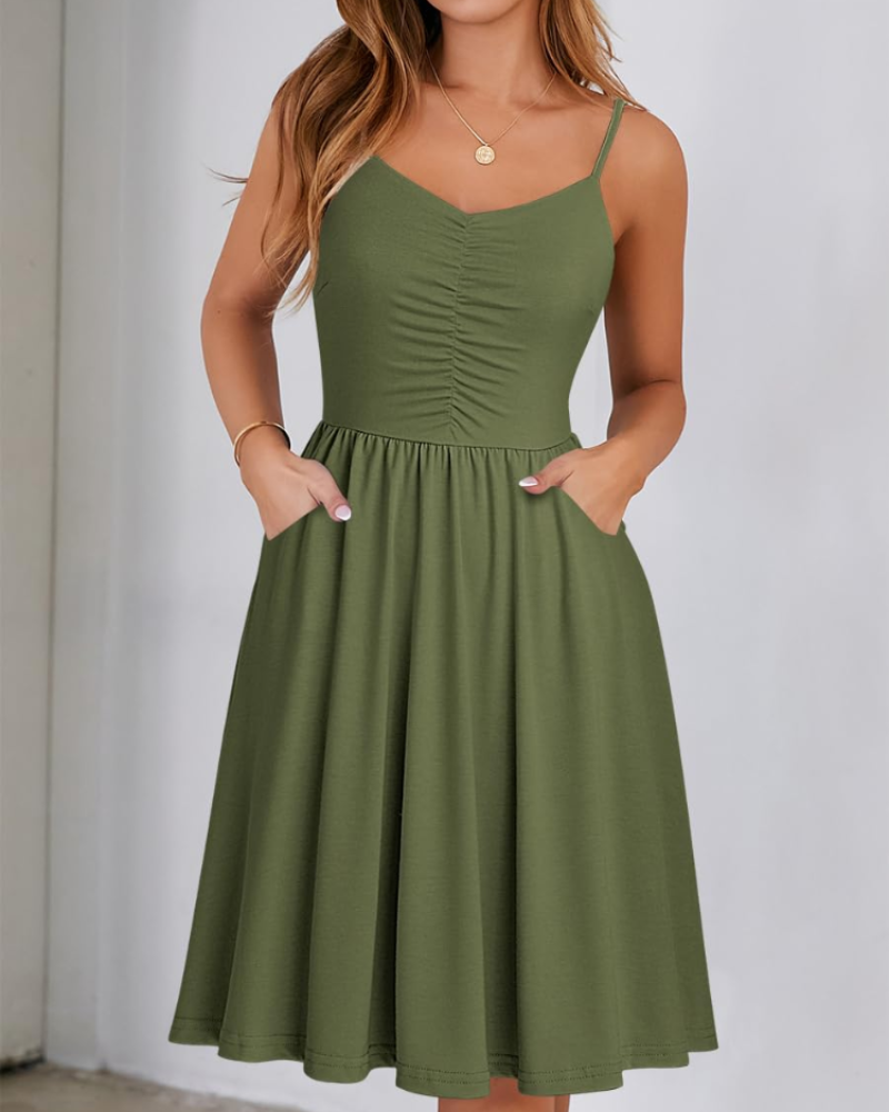 Vestaglia Donna Estate Reese – Spalline Regolabili, Vita Arricciata e Tasche