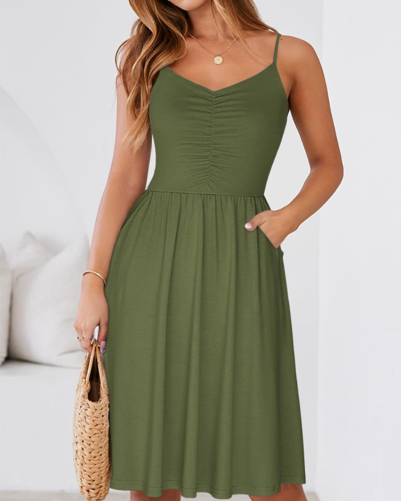 Vestaglia Donna Estate Reese – Spalline Regolabili, Vita Arricciata e Tasche