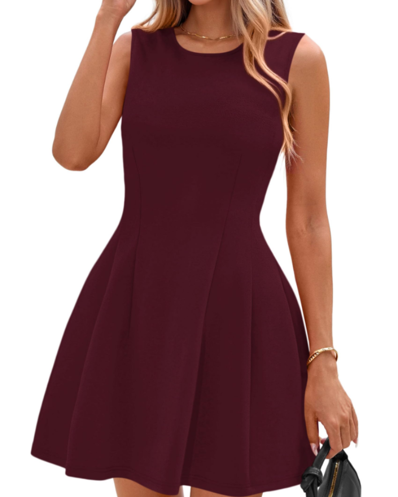 Sophie Dámské Šaty – Krátké A-linie Šaty bez Rukávů Elegantní Business Casual Elastické