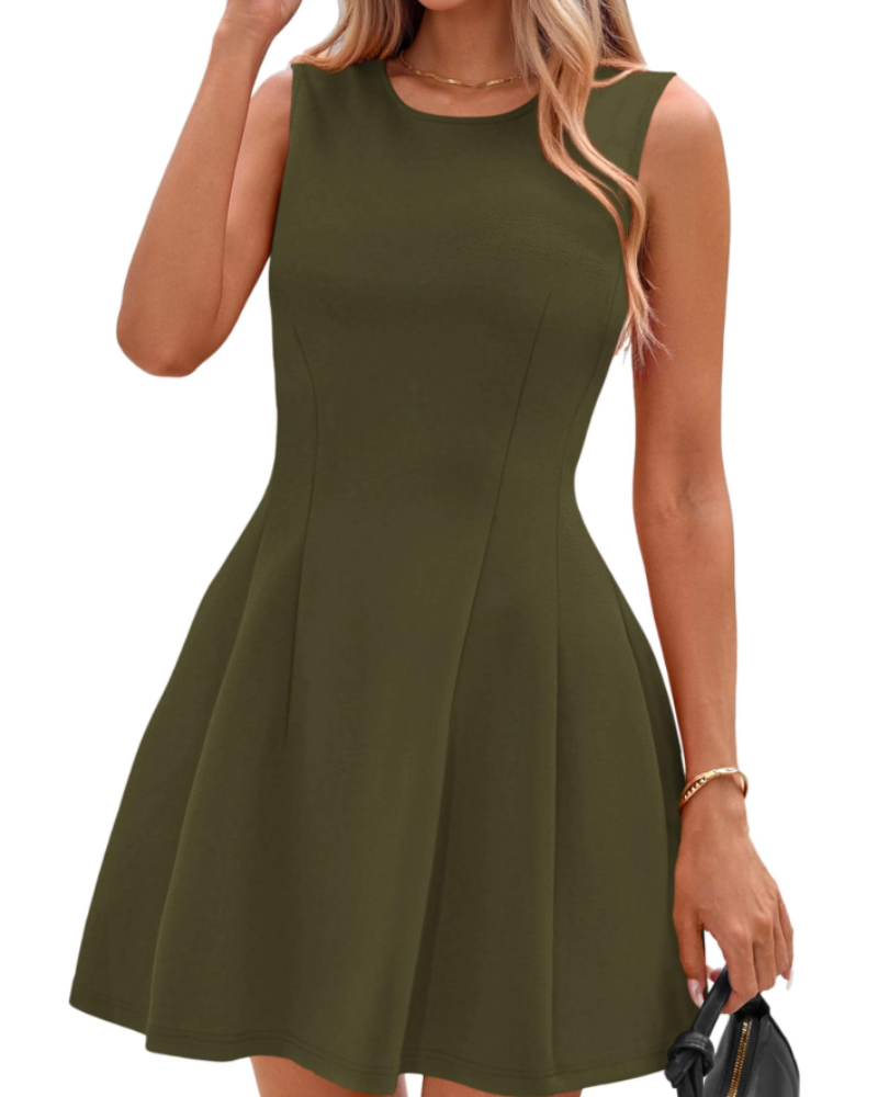 Sophie Dámské Šaty – Krátké A-linie Šaty bez Rukávů Elegantní Business Casual Elastické