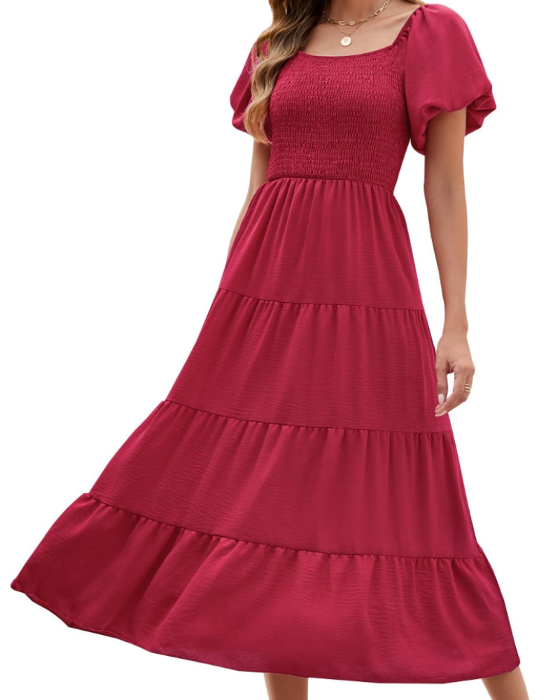 Stacey Robe Longue Femme – Robe Portefeuille Col V, Manches Amples & Poches Été
