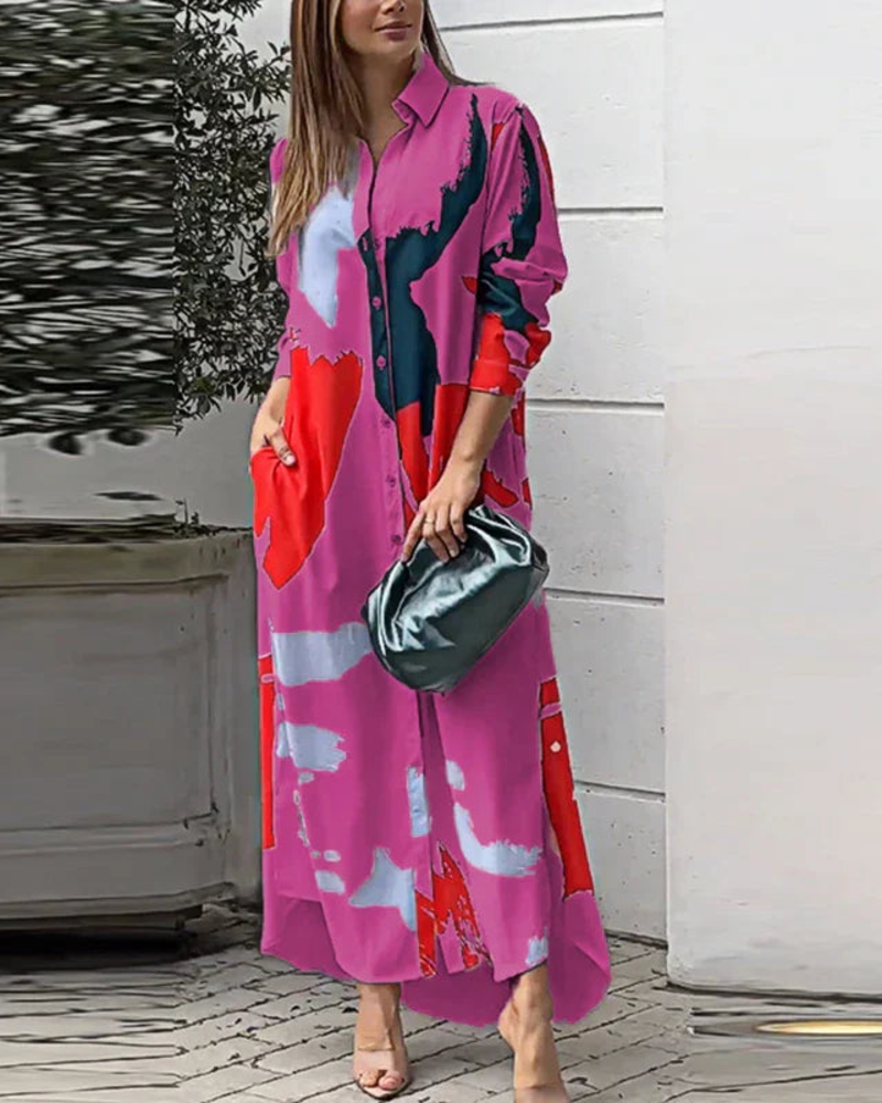 Vestido Elegante Elora para Mujer – Vestido Fluido con Bolsillos, Estilo Versátil y Confortable