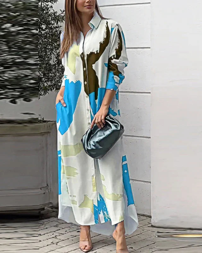 Vestido Elegante Elora para Mujer – Vestido Fluido con Bolsillos, Estilo Versátil y Confortable