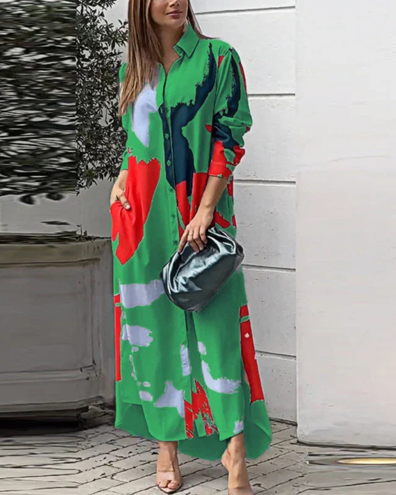 Vestido Elegante Elora para Mujer – Vestido Fluido con Bolsillos, Estilo Versátil y Confortable