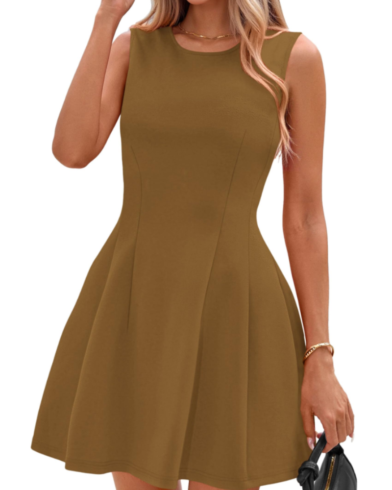 Sophie Dámské Šaty – Krátké A-linie Šaty bez Rukávů Elegantní Business Casual Elastické