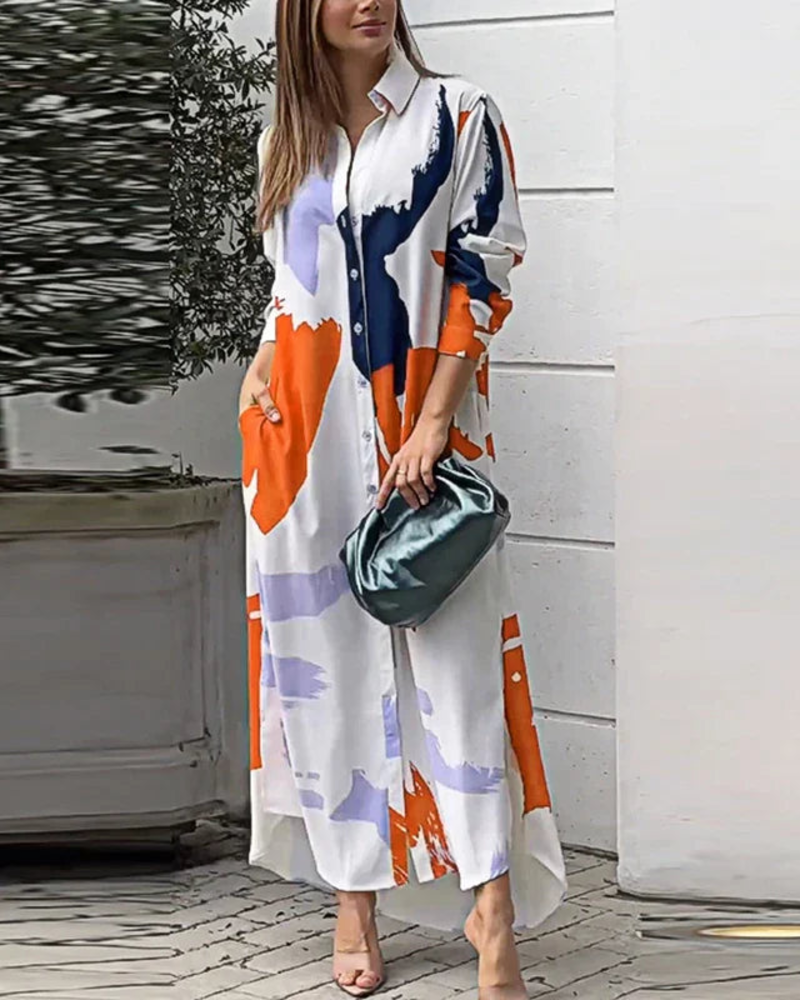 Vestido Elegante Elora para Mujer – Vestido Fluido con Bolsillos, Estilo Versátil y Confortable