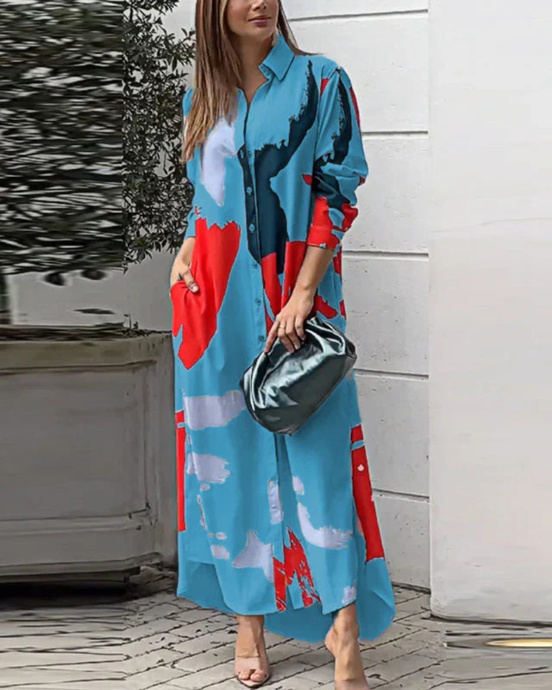 Vestido Elegante Elora para Mujer – Vestido Fluido con Bolsillos, Estilo Versátil y Confortable