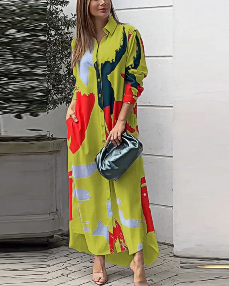 Vestido Elegante Elora para Mujer – Vestido Fluido con Bolsillos, Estilo Versátil y Confortable
