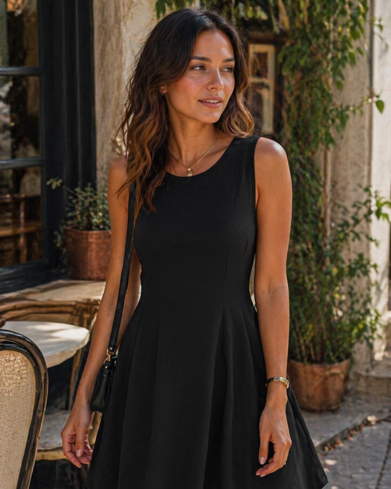 Sophie Dámské Šaty – Krátké A-linie Šaty bez Rukávů Elegantní Business Casual Elastické
