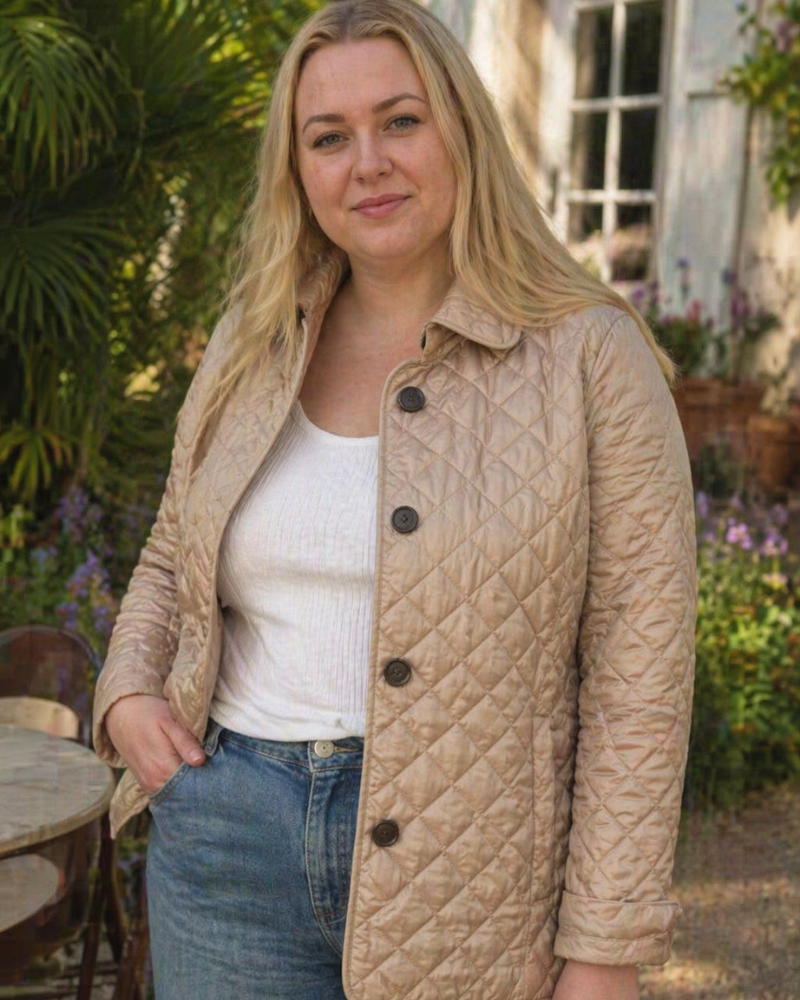 Chandy Ženska Jakna Curvy Velika Veličina – Elegantna Pamučna Jakna Uski Krojački Pristajanje Ugodna
