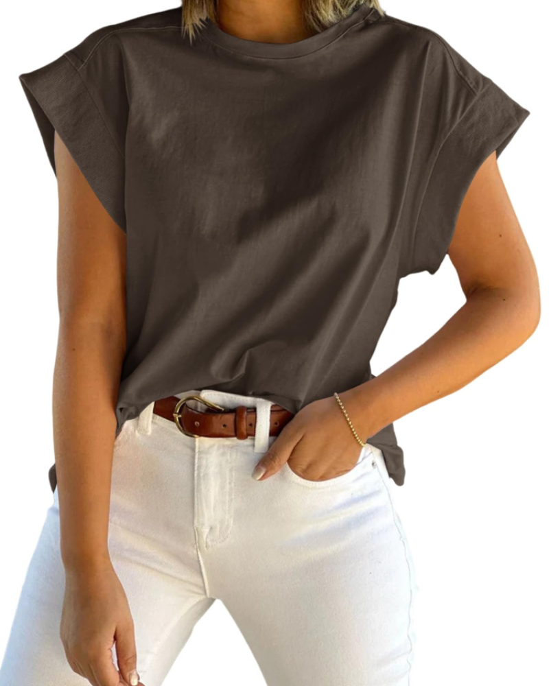 Nolwenn T-Shirt Femme – Haut Ample à Manches Courtes et Col Rond