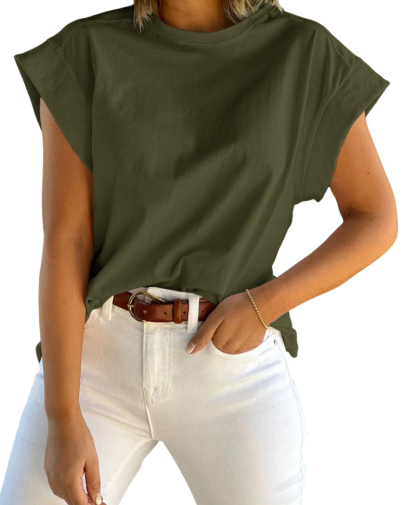 Nolwenn T-Shirt Femme – Haut Ample à Manches Courtes et Col Rond