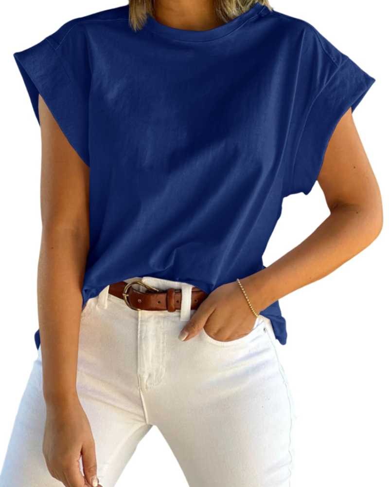Nolwenn T-Shirt Femme – Haut Ample à Manches Courtes et Col Rond