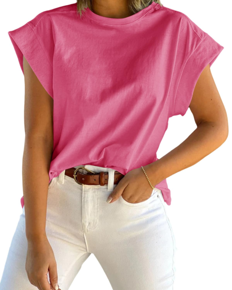 Nolwenn T-Shirt Femme – Haut Ample à Manches Courtes et Col Rond
