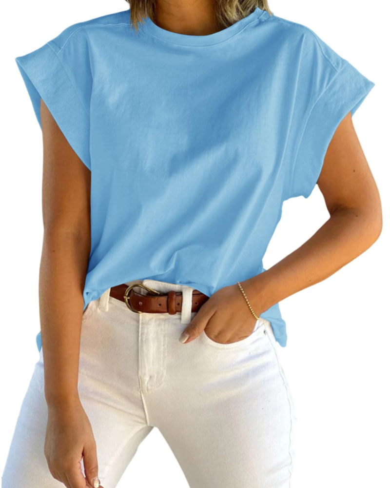 Nolwenn T-Shirt Femme – Haut Ample à Manches Courtes et Col Rond