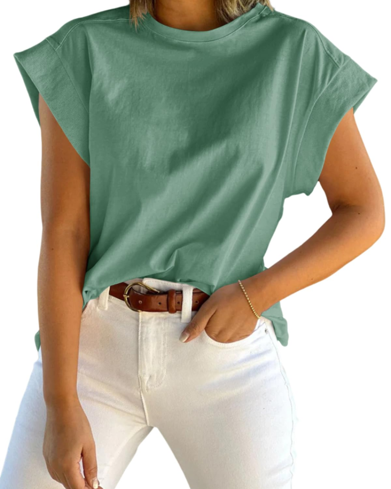 Nolwenn T-Shirt Femme – Haut Ample à Manches Courtes et Col Rond