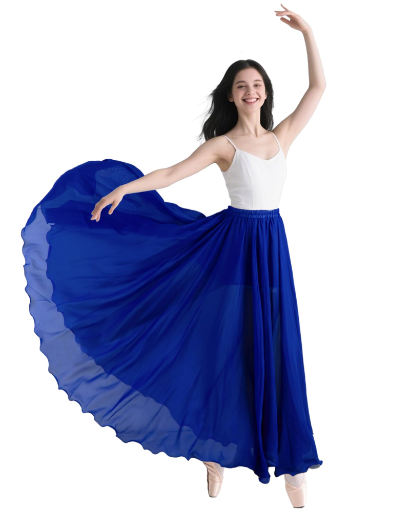 Dámská taneční sukně Isadora – splývavý šifon, elastický pas, flamenco a orientální tanec