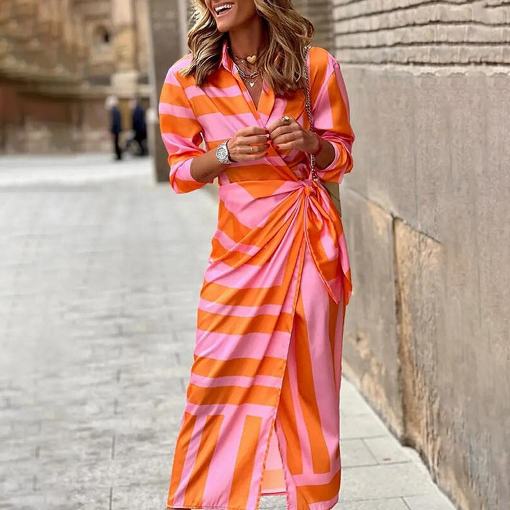 Jasmin Robe Woman – Elegant Dress with Symmetrical Print & Comfortable Cut for All Seasons