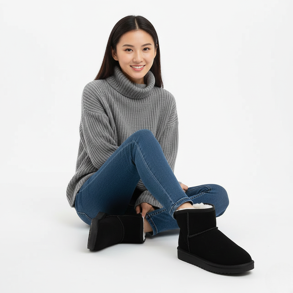 Zafira Dames Enkellaarzen Gevoerd met Fleece – Comfortabele Korte Laarzen met Suède Effect