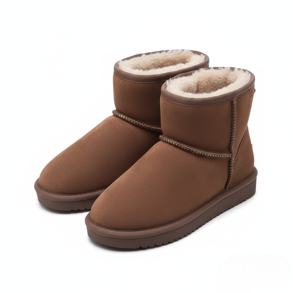 Zafira Dames Enkellaarzen Gevoerd met Fleece – Comfortabele Korte Laarzen met Suède Effect