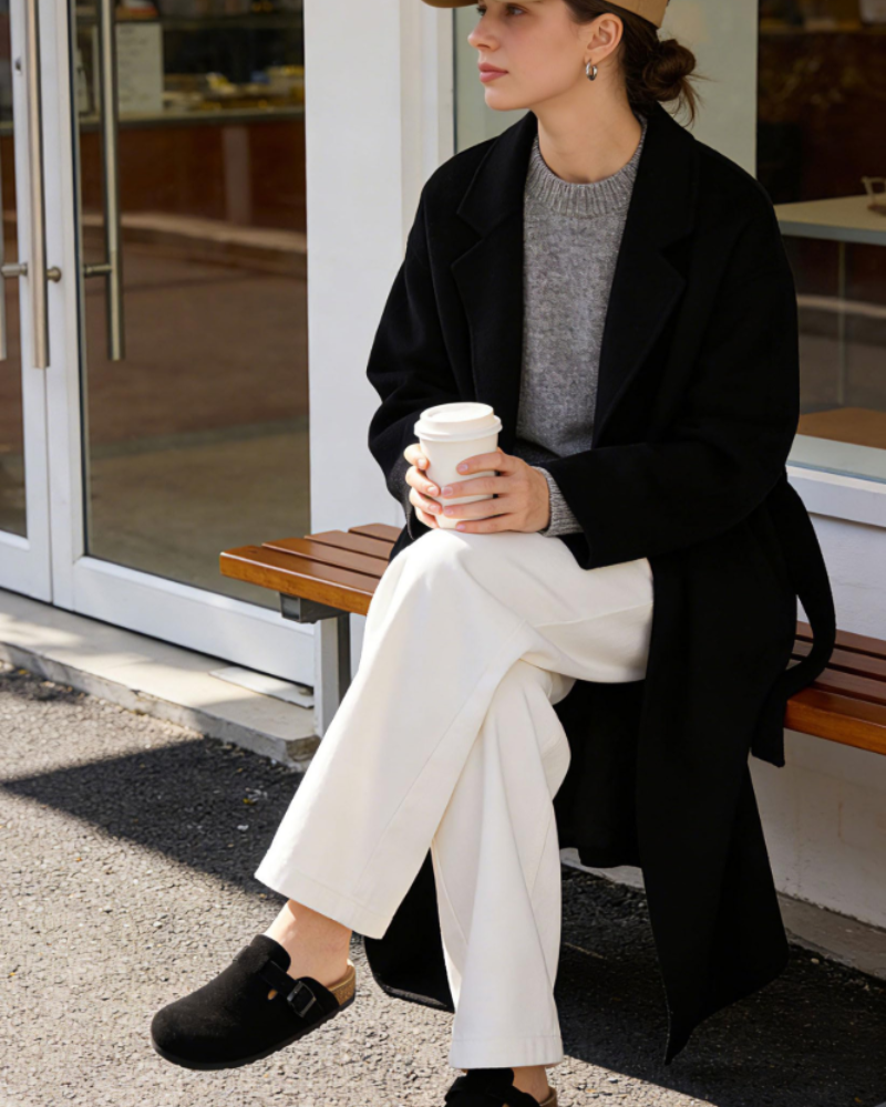 Zona Sabots Femme – Mules en Daim Véritable avec Semelle Liège & Soutien de Voûte