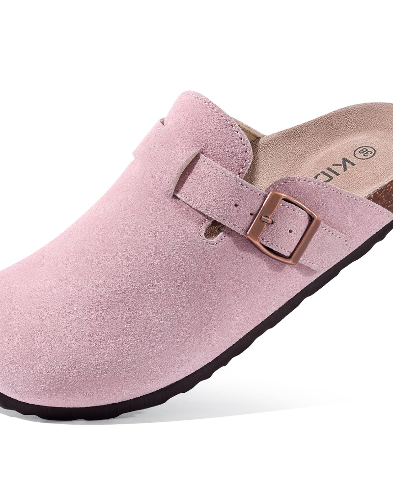 Zona Sabots Femme – Mules en Daim Véritable avec Semelle Liège & Soutien de Voûte
