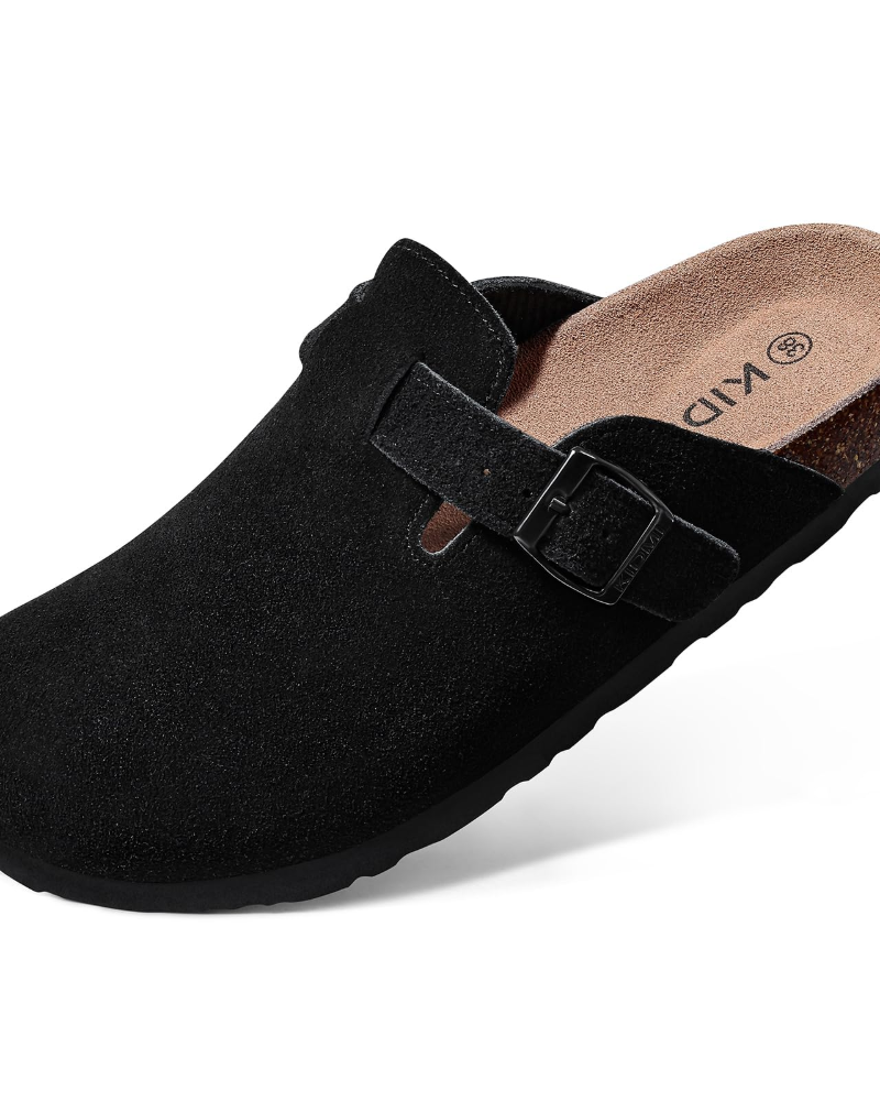 Zona Sabots Femme – Mules en Daim Véritable avec Semelle Liège & Soutien de Voûte