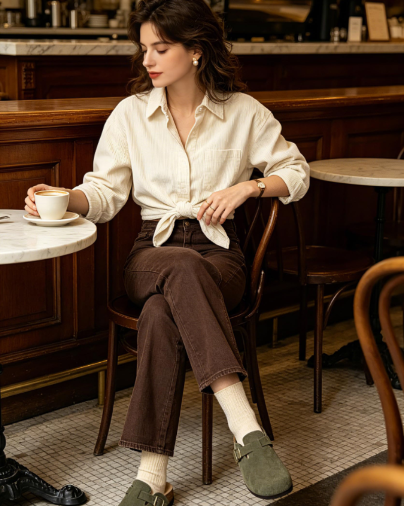 Zona Sabots Femme – Mules en Daim Véritable avec Semelle Liège & Soutien de Voûte