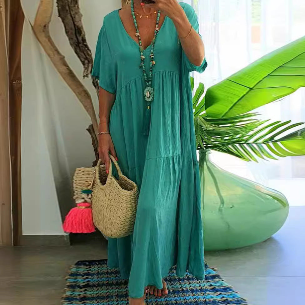 Saylor Robe Longue Été Femme – Robe Maxi Bohème Ample Style Décontracté pour Vacances & Loisirs