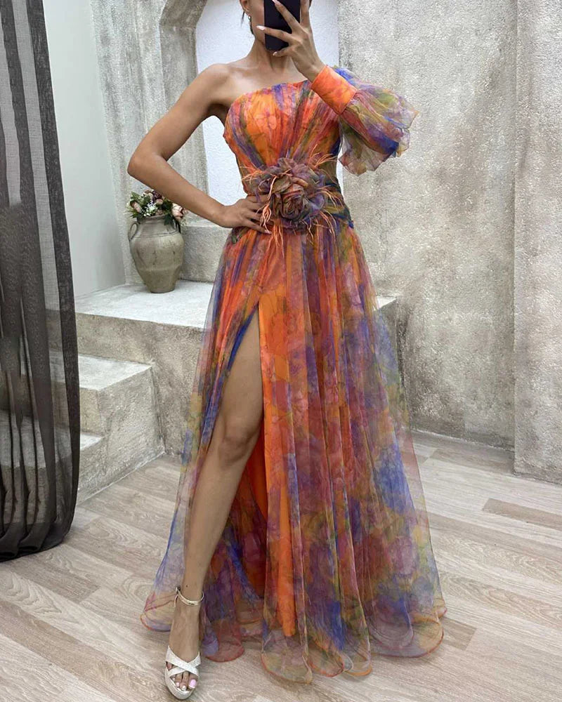 Eunice Lange Avondjurk Dames – Elegante Maxi Jurk van Lichtgewicht Stof voor de Zomer