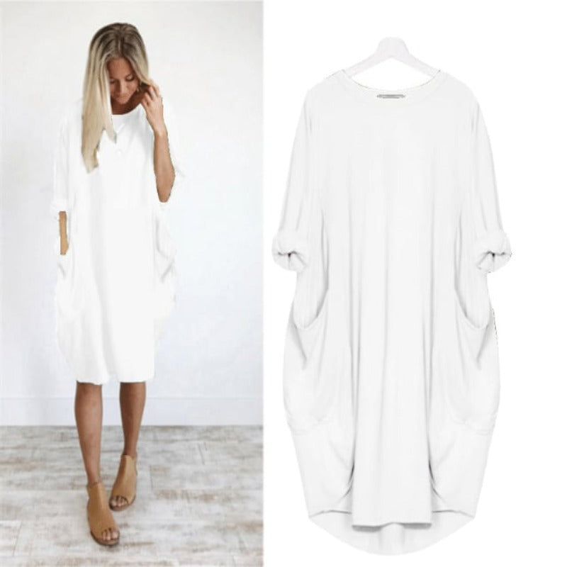 Delaney Robe d'Été Femme – Tissu Léger, Coupe Ample & Col Rond Chic