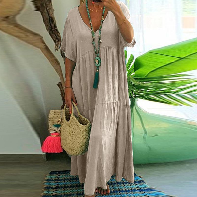 Saylor Robe Lang Sommer Kvinde – Maxi Kjole Boheme Løs Stil Afslappet til Ferie & Fritid