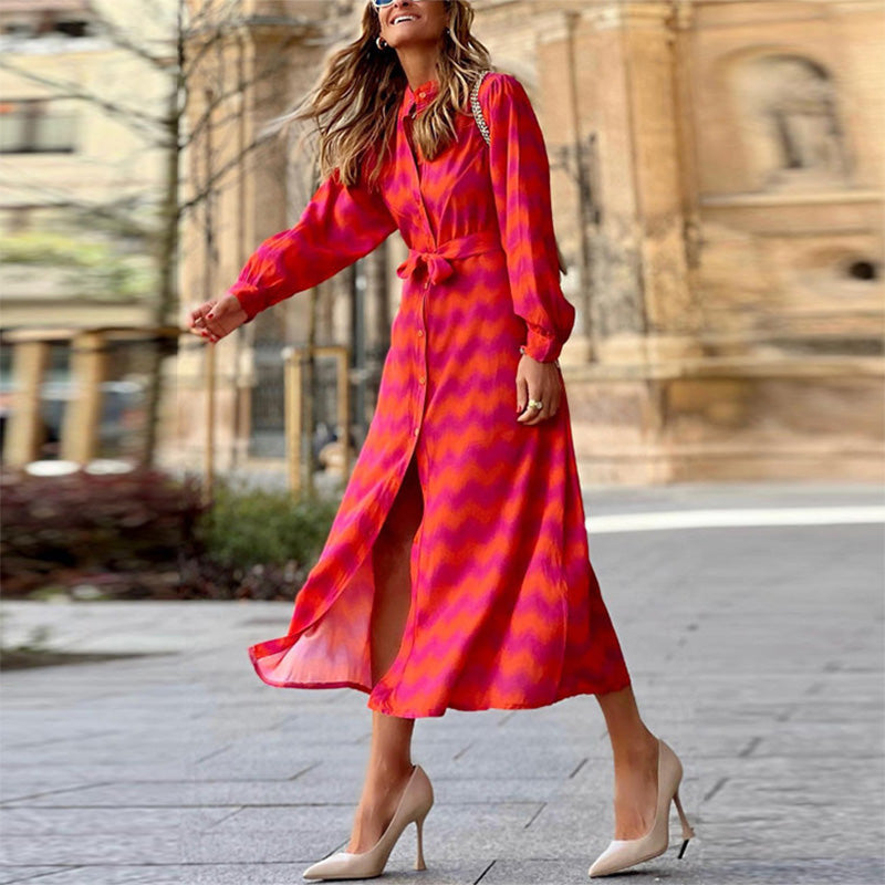 Jasmin Robe Woman – Elegant Dress with Symmetrical Print & Comfortable Cut for All Seasons