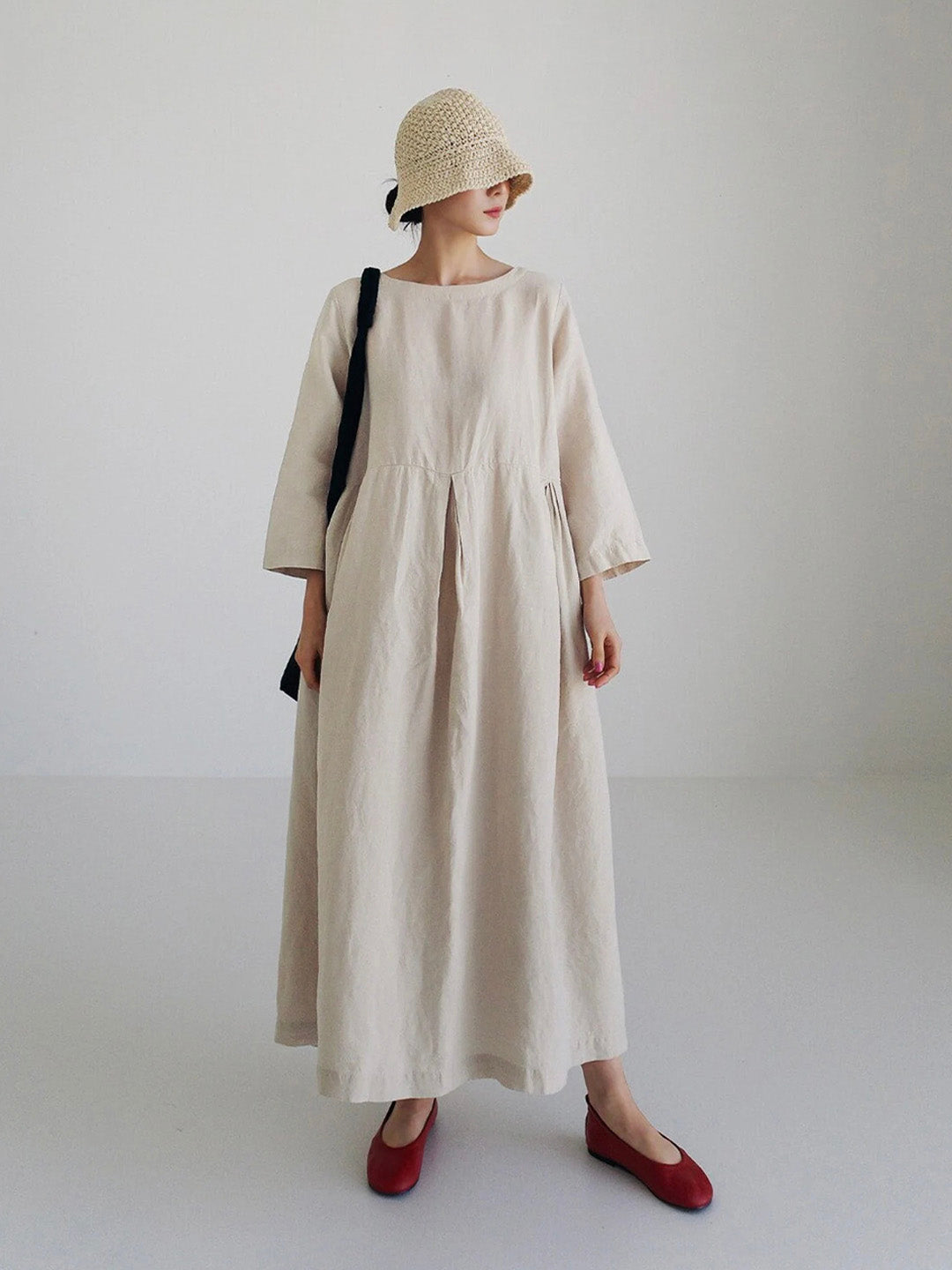 Cielo Vestido Comprido Mulher – Linho Leve, Conforto Natural & Estilo Minimalista Elegante