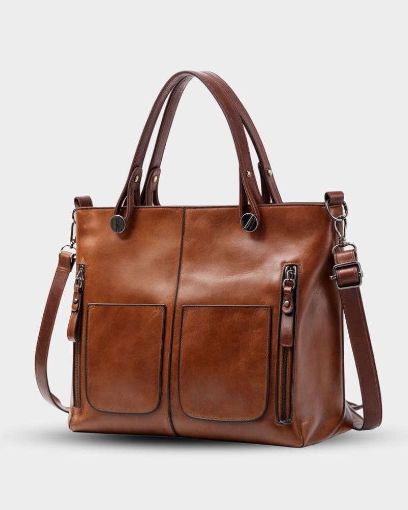 Bexley Sac Vintage Femme – Cuir Végétal Structuré, Grande Capacité & Style Élégant