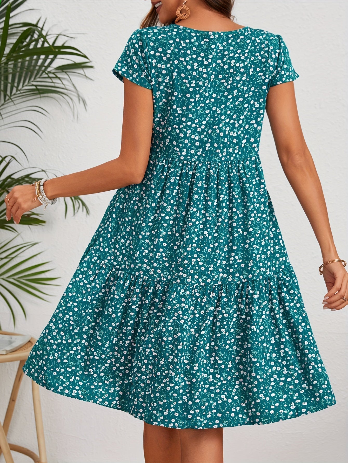 Katie Robe d'Été Femme – Robe Fleurie Légère en Polyester avec Coupe Confortable