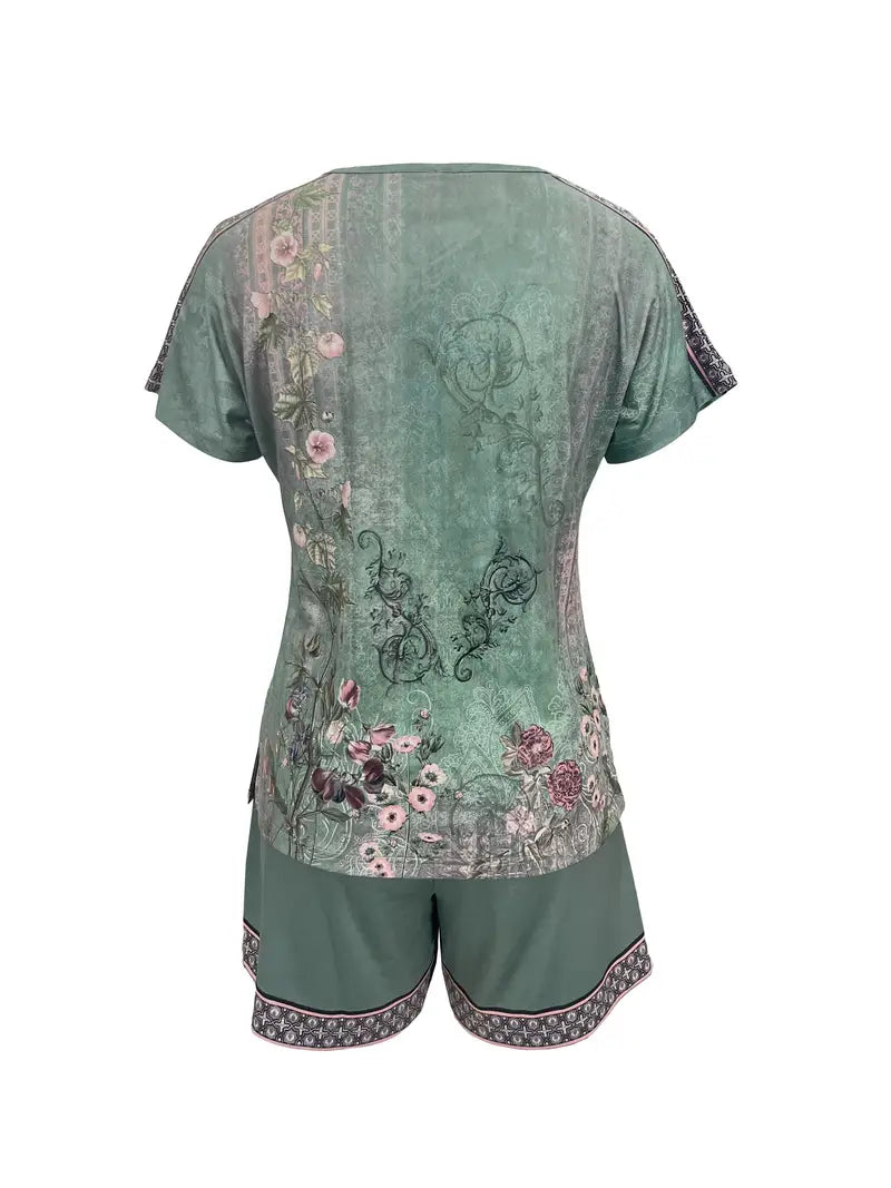 Σετ Skylar Ensemble Femme – Ελαφρύ Σετ με Σορτς & Τύπωμα Λουλουδιών για Κομψή Καλοκαιρινή Εμφάνιση