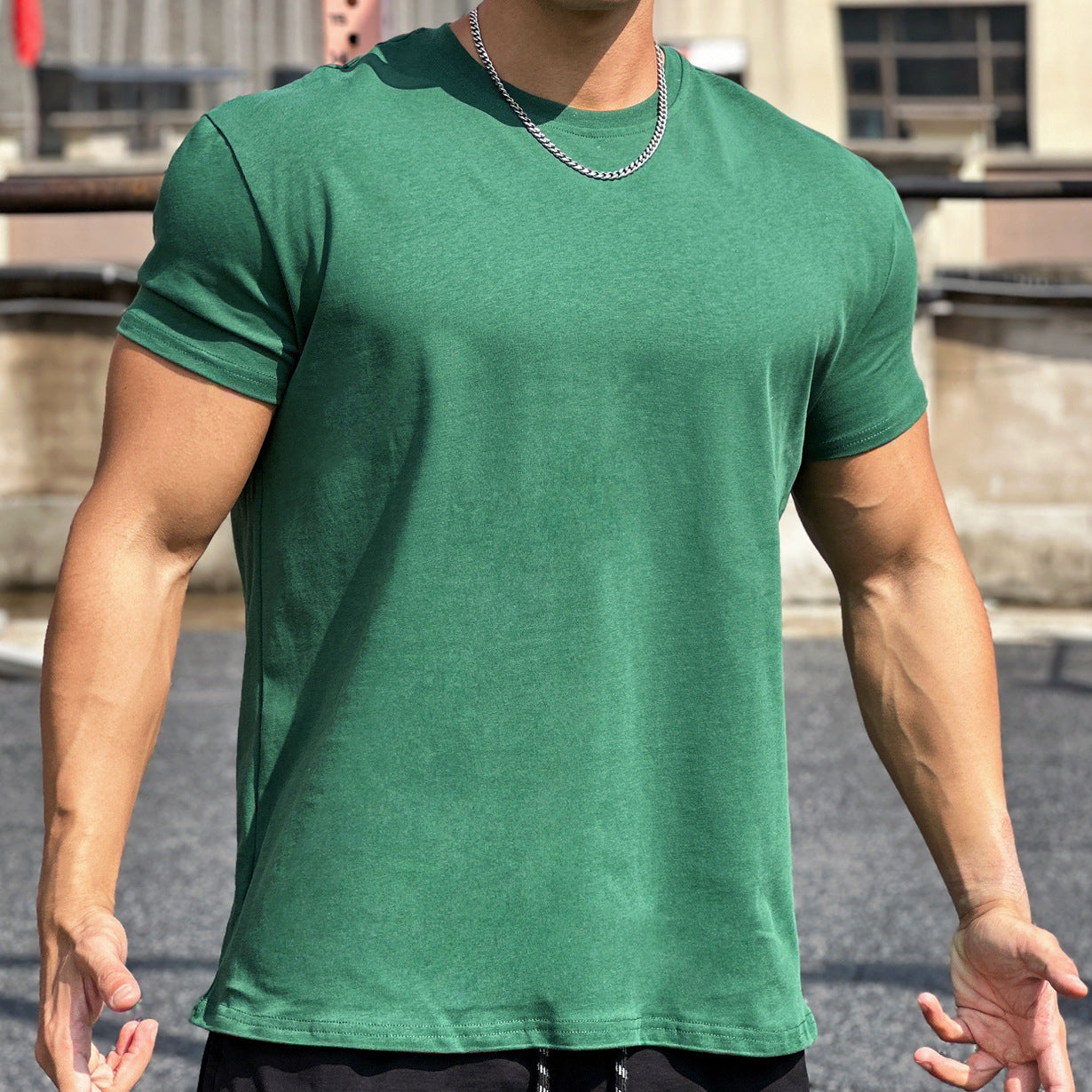 Liam Camiseta de Sport Les hommes– Camiseta Amplia en Algodón de Manga Corta con Diseño Transpirable
