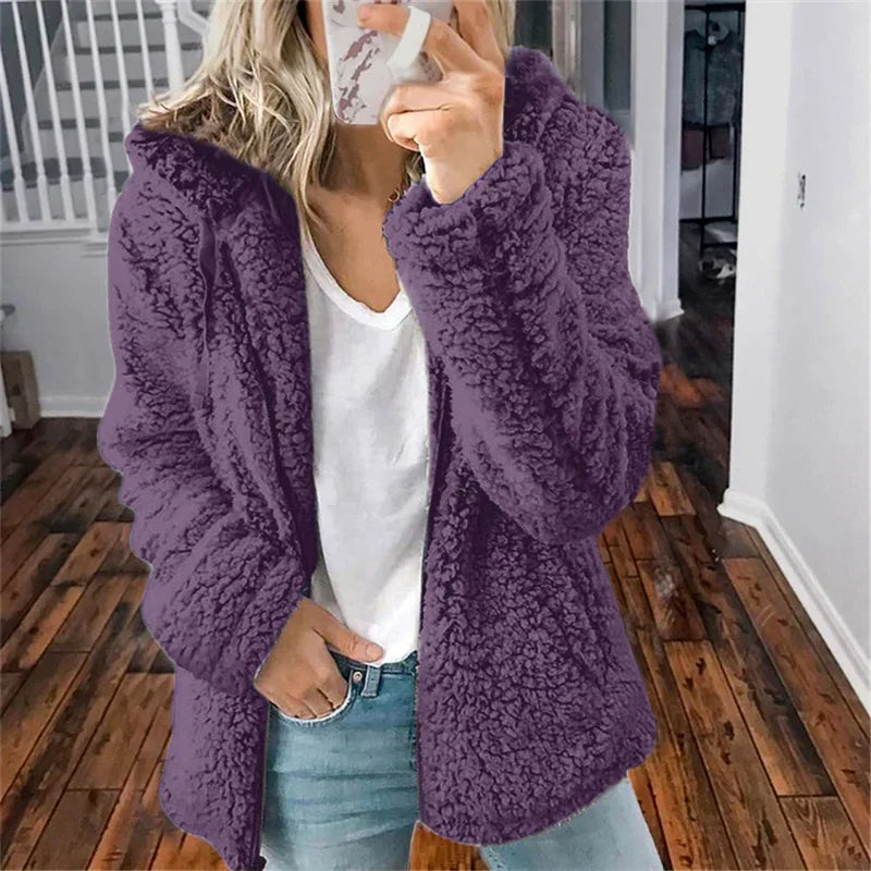 Olivia Damen-Cardigan – Weicher Oversize-Fleece-Cardigan und Bequem für den Winter