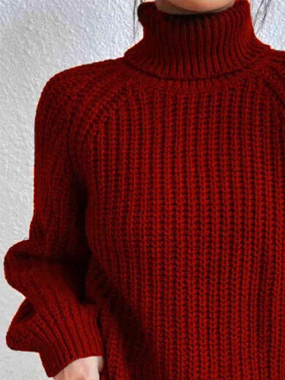 Angela Pull Femme – Pletený rolák s bočním rozparkem, elegantní pro podzim/zimu