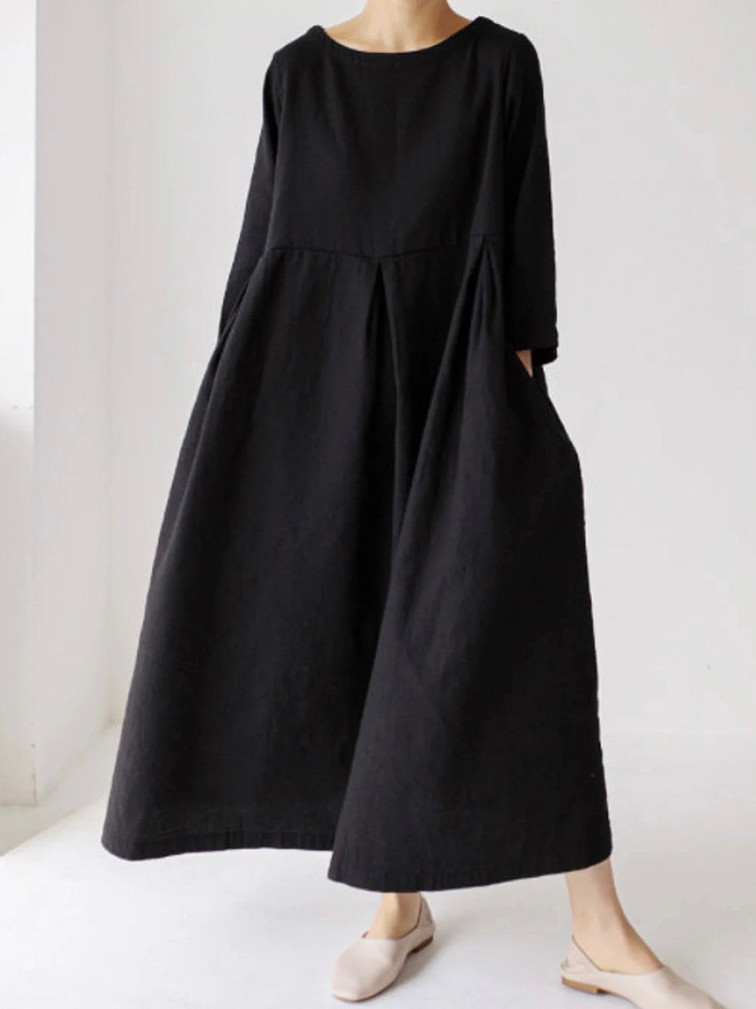 Cielo Vestido Comprido Mulher – Linho Leve, Conforto Natural & Estilo Minimalista Elegante
